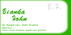 bianka hohn business card